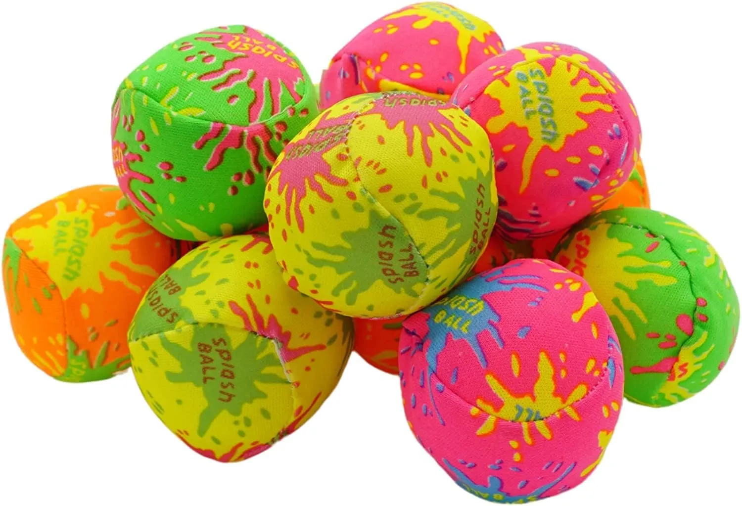 4E's Novelty 12 Pack - 2" Water Bomb Splash Balls - Mini Absorbent Ball - Kids Pool Toys, Outdoor Water Fight Games Activities for Kids, Beach Party Favors, Easter Basket Stuffers