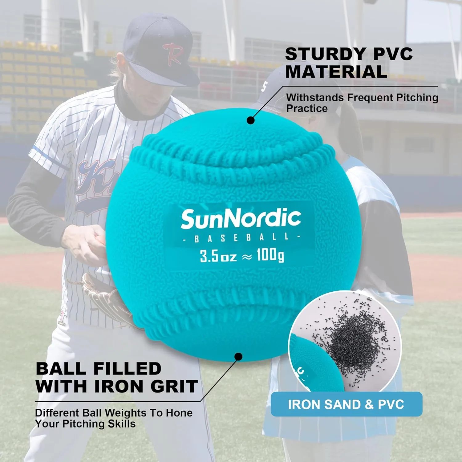 6/9 Pack Seams Plyometric Weighted Baseball Set (3.5-16/35/53/70 oz) - Variable Weight Plyo Baseballs for Improved Power & Pitching Training - for All Skill Levels