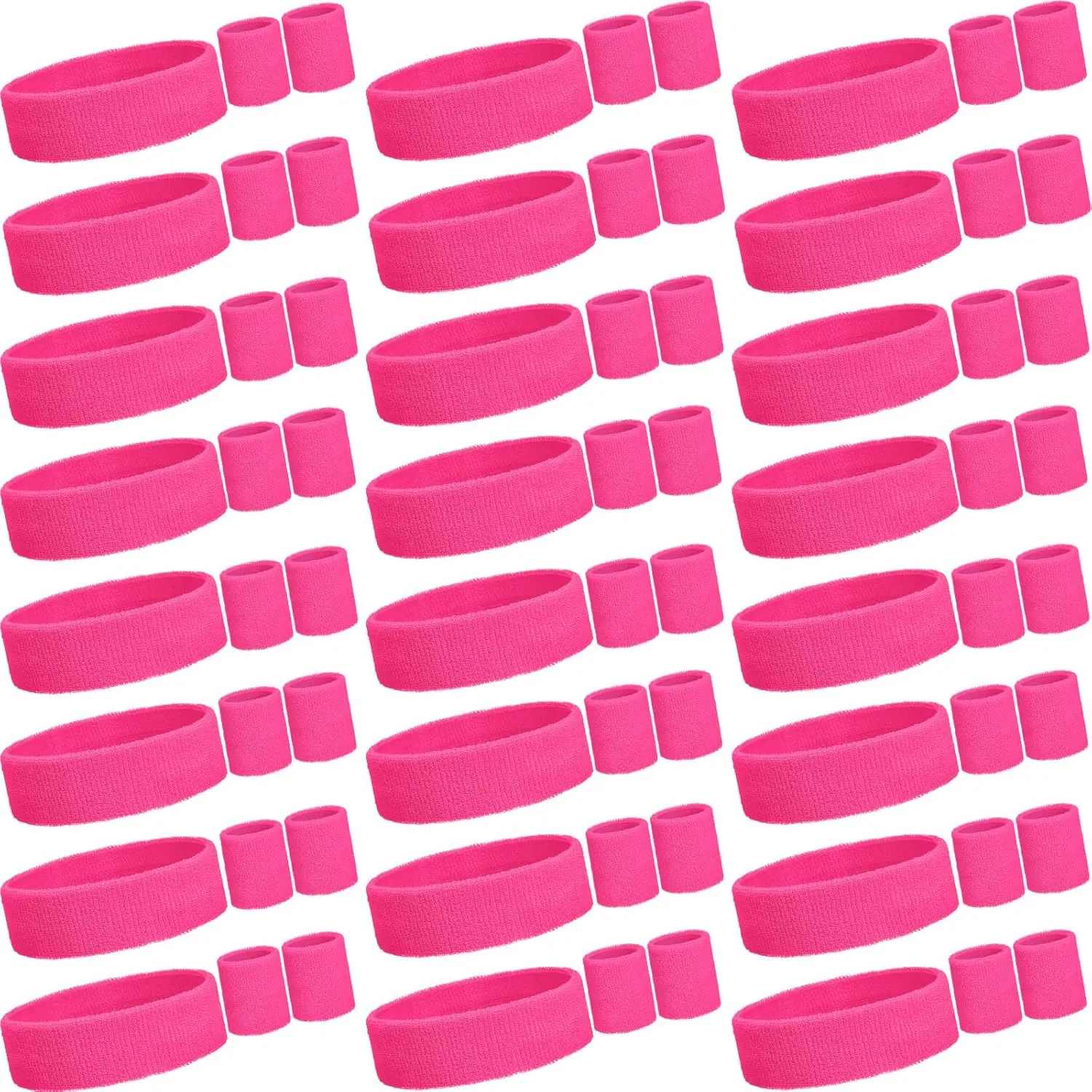 72 Pcs Neon Sweatbands Set 24 Pcs Athletic Headband 48 Pcs Tennis Gymnastics Wristbands International Countries Sports Games Competitions for Men Women Party Supplies