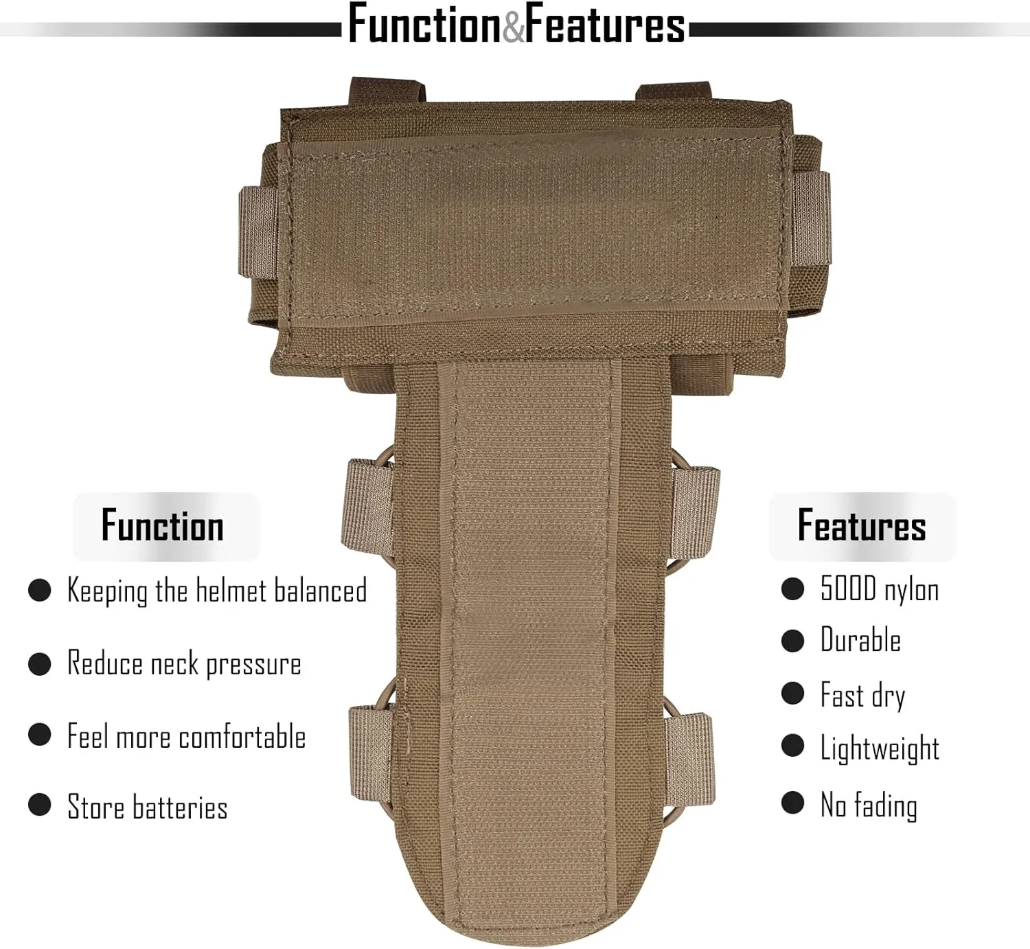 ACTIONUNION Tactical Airsoft Helmet Battery Pouch Counterweight Pouch