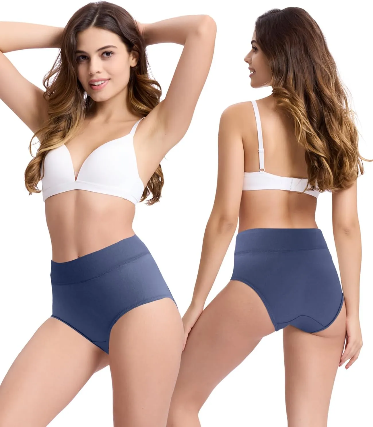 BAMBOO COOL Women's Underwear High Waisted Briefs Full Coverage Soft and Breathable Panties, 5-Pack
