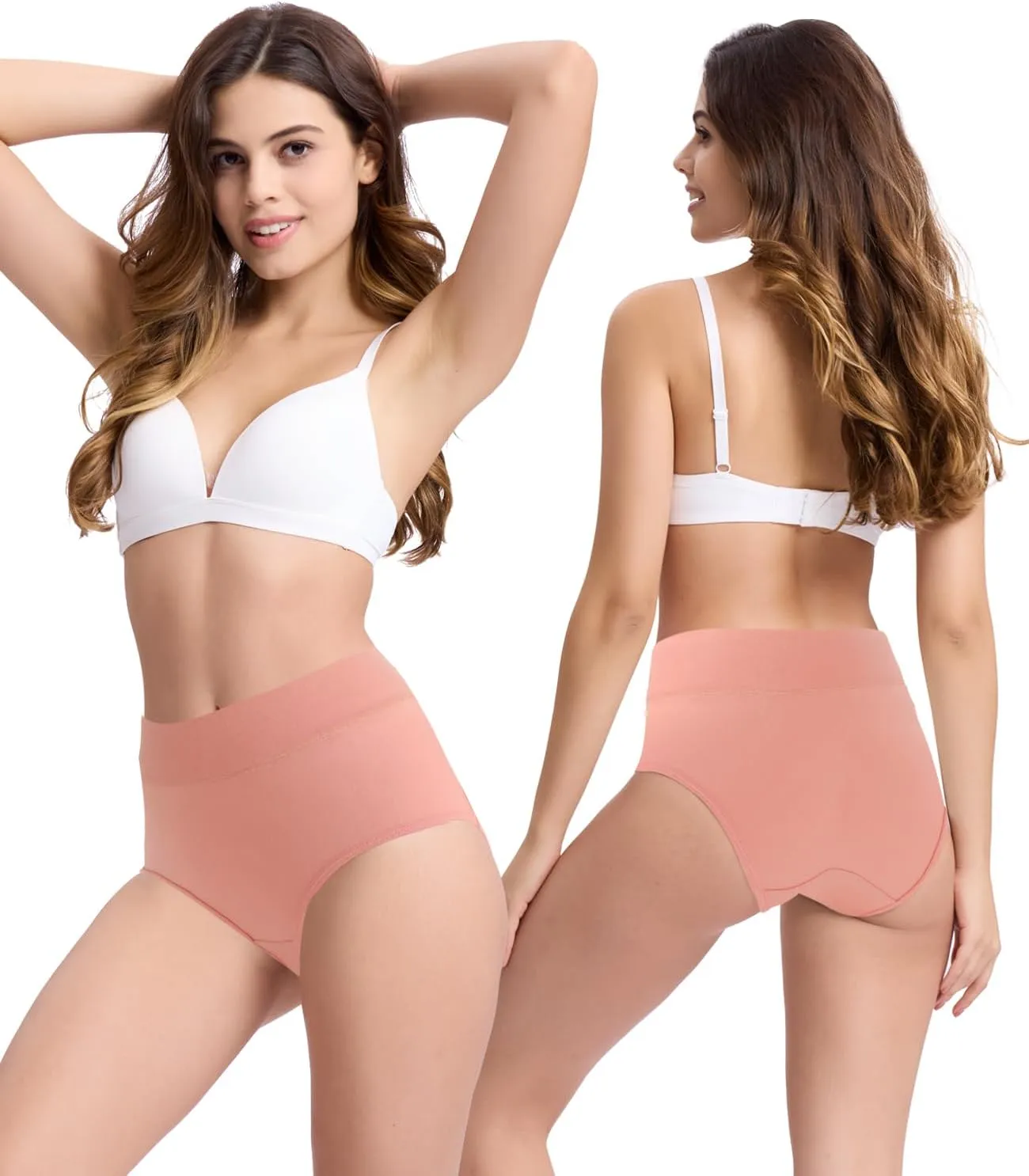 BAMBOO COOL Women's Underwear High Waisted Briefs Full Coverage Soft and Breathable Panties, 5-Pack