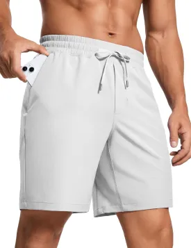 CRZ YOGA Men's Linerless Workout Shorts - 7'' Quick Dry for Running Sports Athletic Gym with Pockets