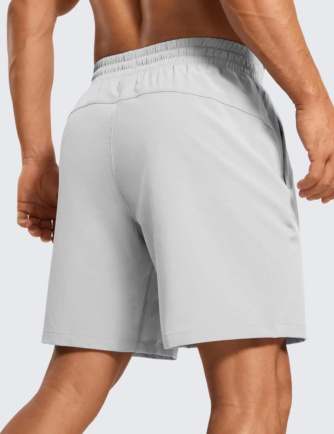 CRZ YOGA Men's Linerless Workout Shorts - 7'' Quick Dry for Running Sports Athletic Gym with Pockets