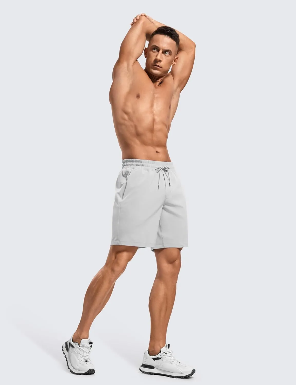 CRZ YOGA Men's Linerless Workout Shorts - 7'' Quick Dry for Running Sports Athletic Gym with Pockets
