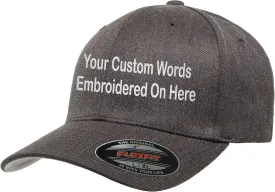 Custom Hat Flexible Fit 6277 6533 6477 Delta & More Embroidered. Your Own Text Curved Bill