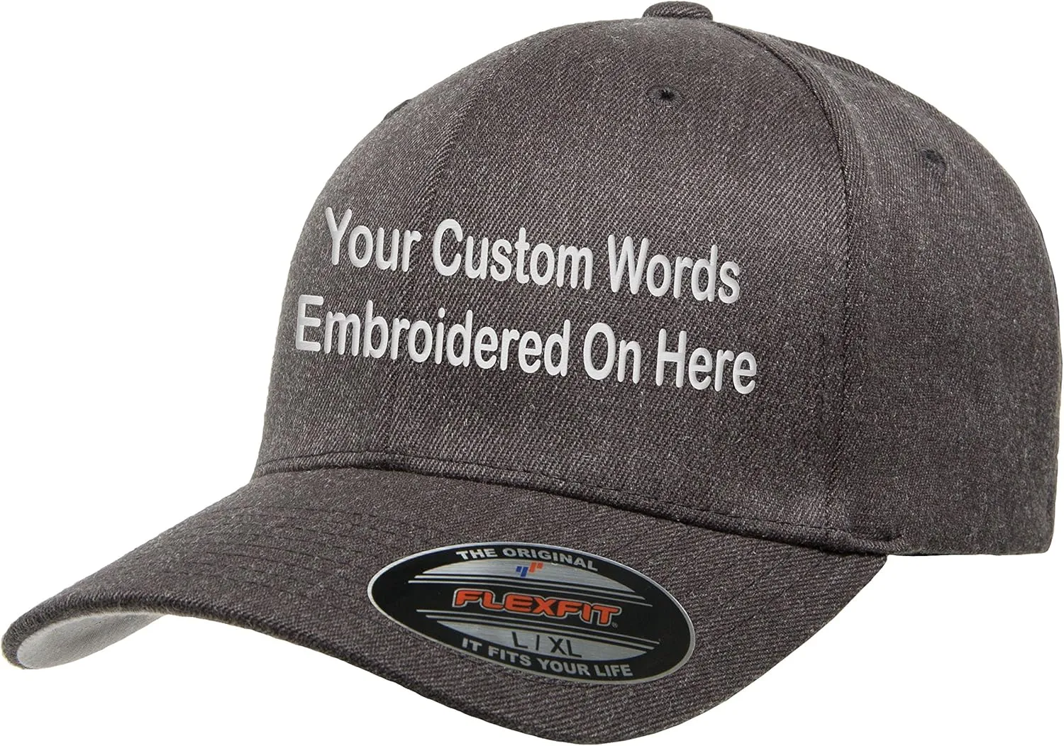 Custom Hat Flexible Fit 6277 6533 6477 Delta & More Embroidered. Your Own Text Curved Bill