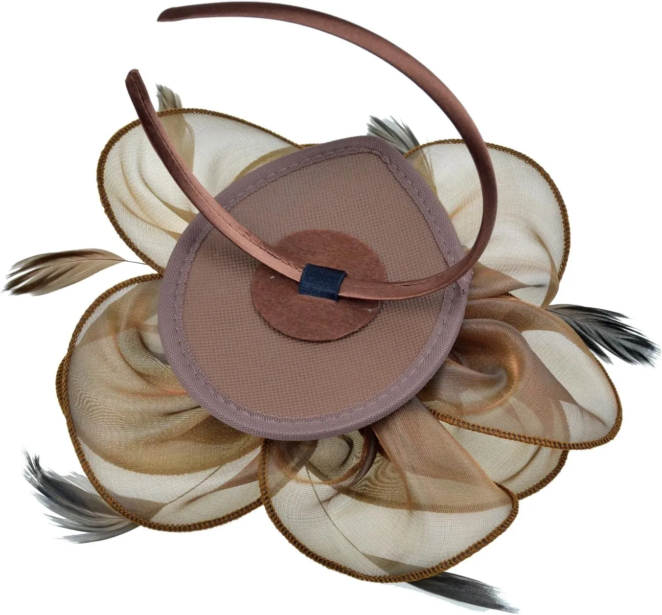 DRESHOW Fascinators Hat Tea Party Headwear Ribbons Feathers on a Headband and a Clip for Girls and Women