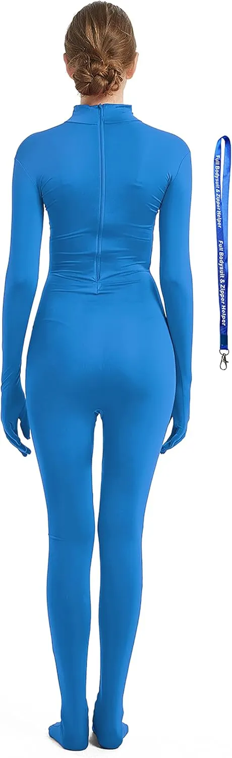 Full Bodysuit Include Zipper Helper Womens Costume Without Hood Spandex Zentai Unitard Body Suit