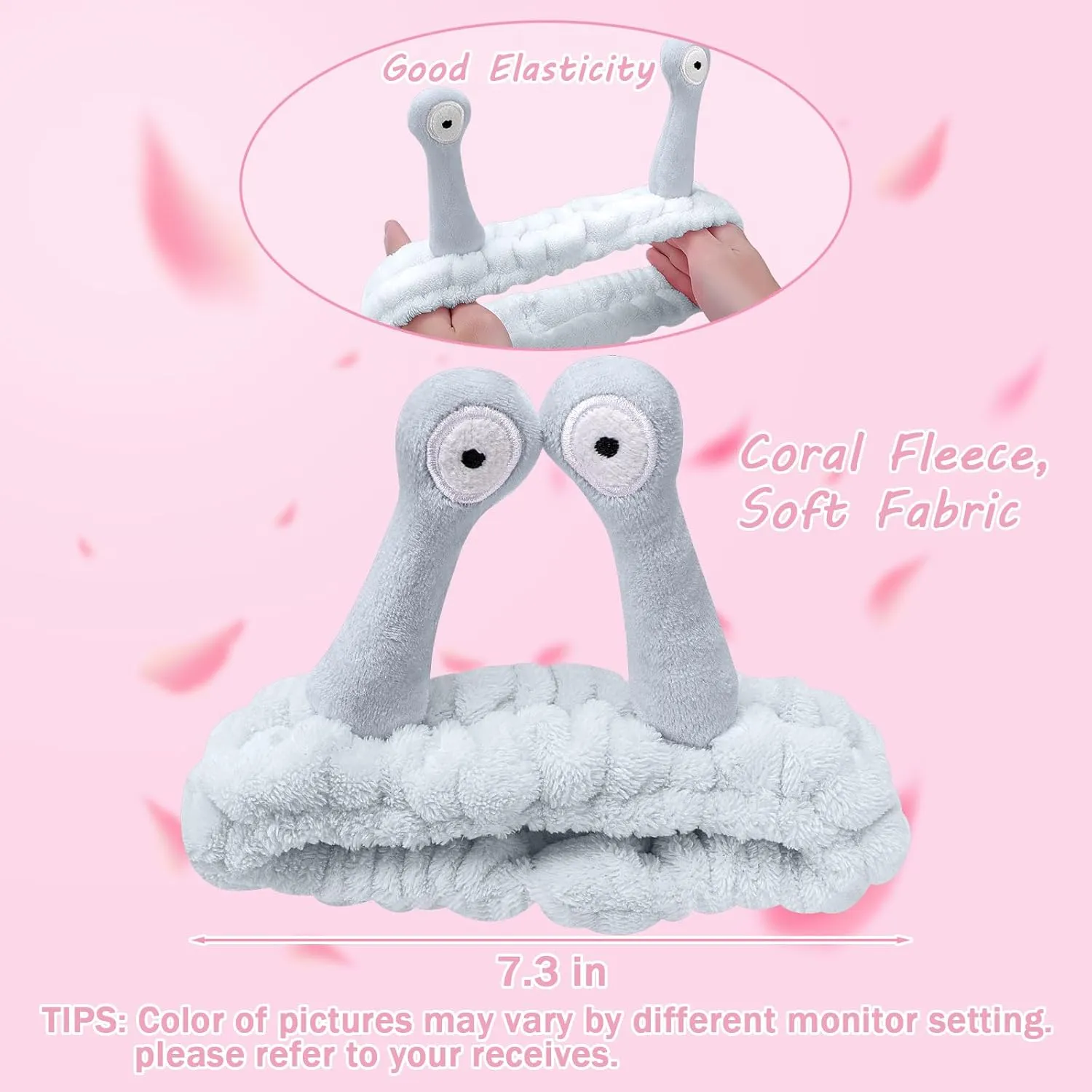 Jowmoy Cute blue Snail Headband, to Wash Face for Women Makeup Shower Spa Headband