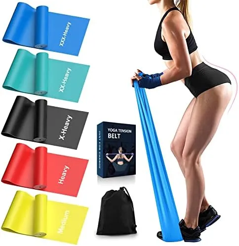 londys Resistance Bands for Working Out, Exercise Bands, Physical Therapy Equipment, 59 Inch Non-Latex Stretching Yoga Strap for Upper & Lower Body, Workouts & Rehab at Home-5 Progressive Resistance