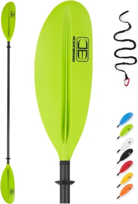 OCEANBROAD Carbon Fiber Kayak Paddle 90.5in/230cm, 86in/218cm for Adults Kayaking Boating Canoeing Oar with Paddle Leash