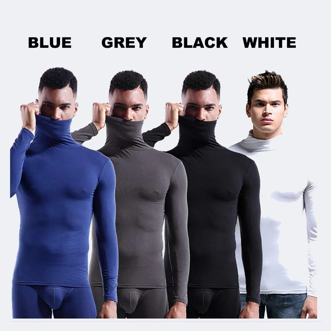 Ouruikia Men's Lightweight Thermal Shirts Modal Base Layer Turtleneck Long Sleeve Pullover Tops