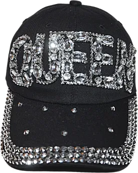 Popfizzy Bling Hat for Women and Girls, Fun Rhinestone Baseball Cap, Bejeweled Distressed Denim Hat, Bling Gifts for Women