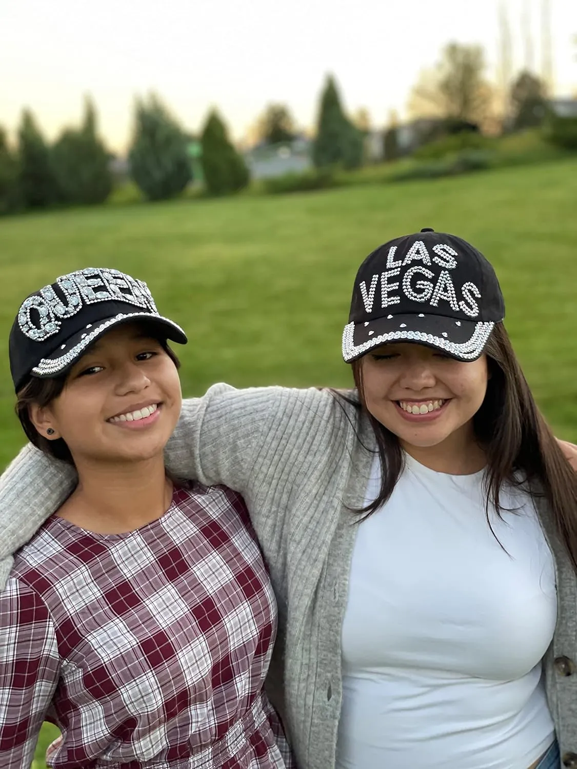 Popfizzy Bling Hat for Women and Girls, Fun Rhinestone Baseball Cap, Bejeweled Distressed Denim Hat, Bling Gifts for Women