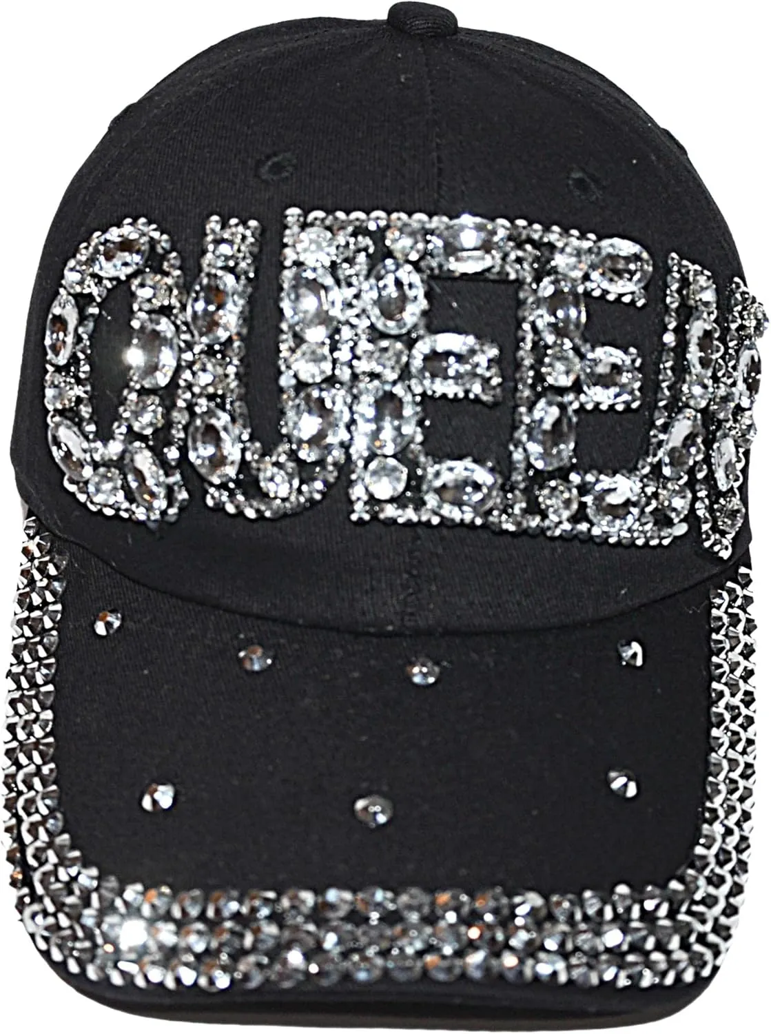 Popfizzy Bling Hat for Women and Girls, Fun Rhinestone Baseball Cap, Bejeweled Distressed Denim Hat, Bling Gifts for Women