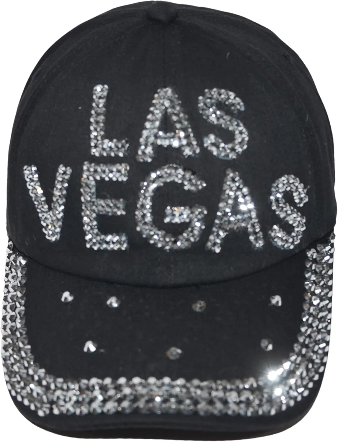 Popfizzy Bling Hat for Women and Girls, Fun Rhinestone Baseball Cap, Bejeweled Distressed Denim Hat, Bling Gifts for Women