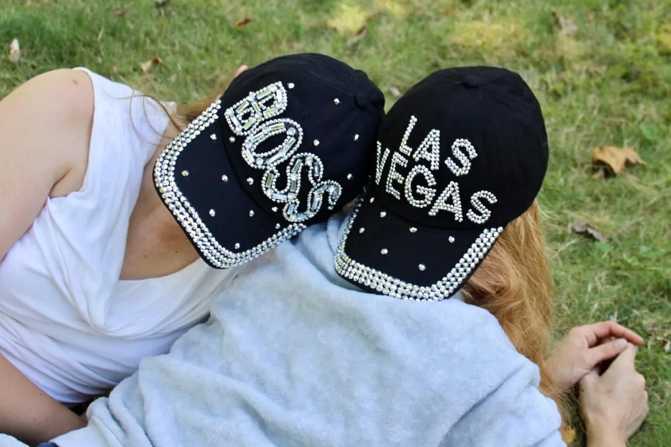 Popfizzy Bling Hat for Women and Girls, Fun Rhinestone Baseball Cap, Bejeweled Distressed Denim Hat, Bling Gifts for Women