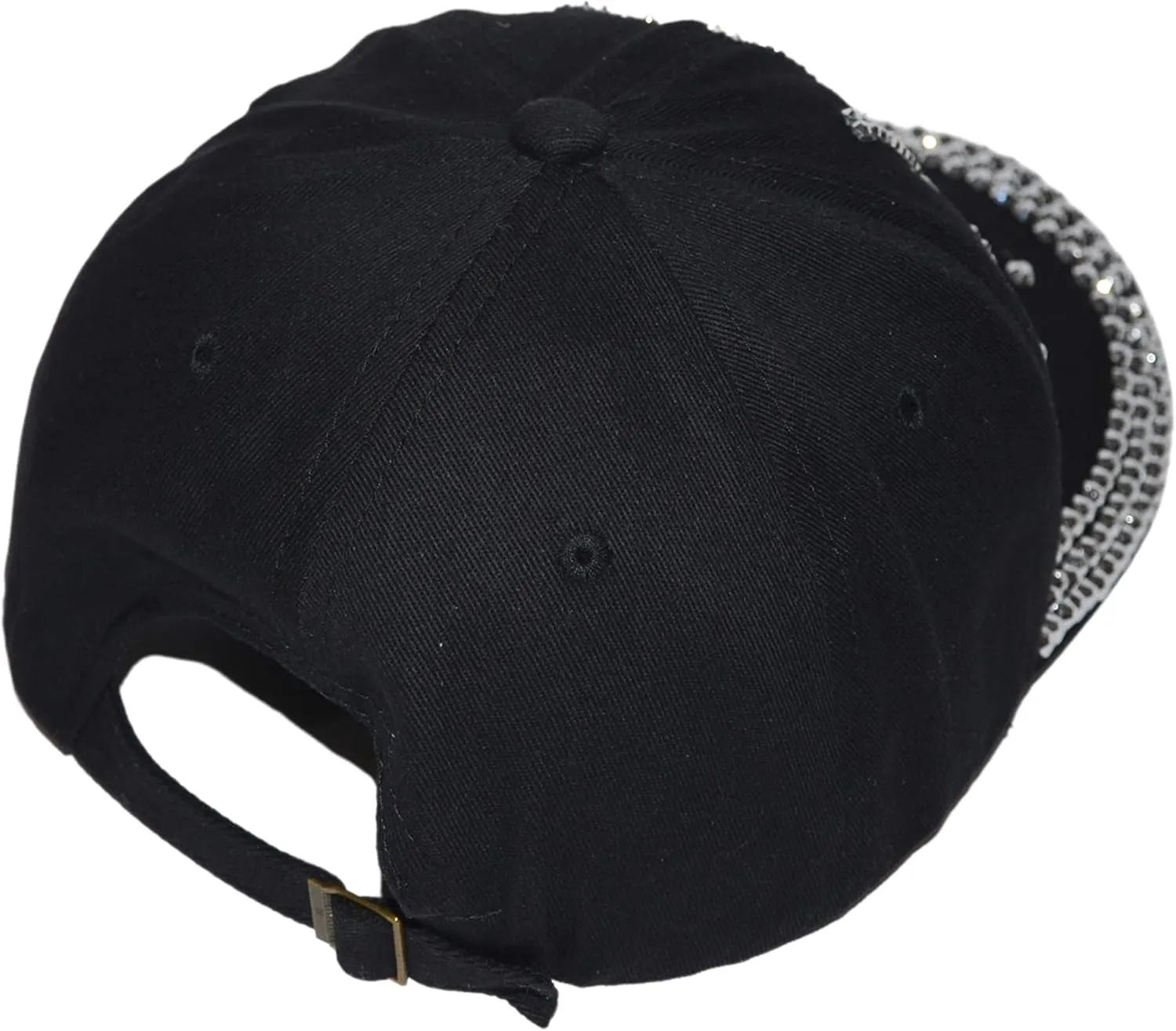 Popfizzy Bling Hat for Women and Girls, Fun Rhinestone Baseball Cap, Bejeweled Distressed Denim Hat, Bling Gifts for Women