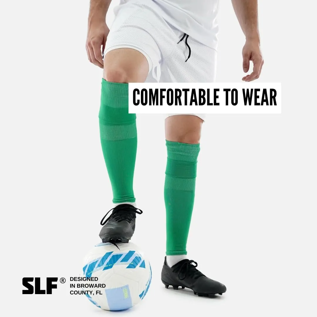 SLEEFS Soccer Leg Sleeves [1 Pair] - For Adult & Large Boys/Youth - Calf Compression Sleeves - Fits Over Calf/Shin Guards