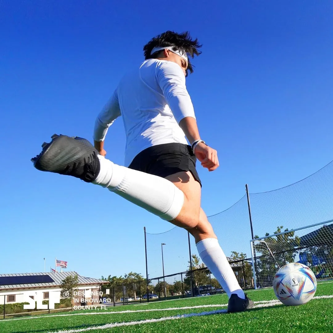 SLEEFS Soccer Leg Sleeves [1 Pair] - For Adult & Large Boys/Youth - Calf Compression Sleeves - Fits Over Calf/Shin Guards