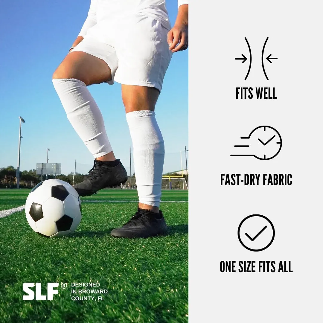 SLEEFS Soccer Leg Sleeves [1 Pair] - For Adult & Large Boys/Youth - Calf Compression Sleeves - Fits Over Calf/Shin Guards