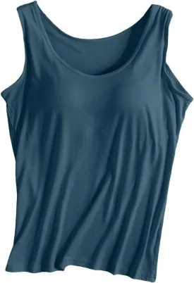 Sleeveless Tops for Women Camisole Tops Running Sports Racerback Tops Plus Size Comfy Tank Tops with Built in Bra