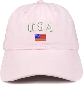 Trendy Apparel Shop American Flag and USA Embroidered Dad Hat Patriotic Cap