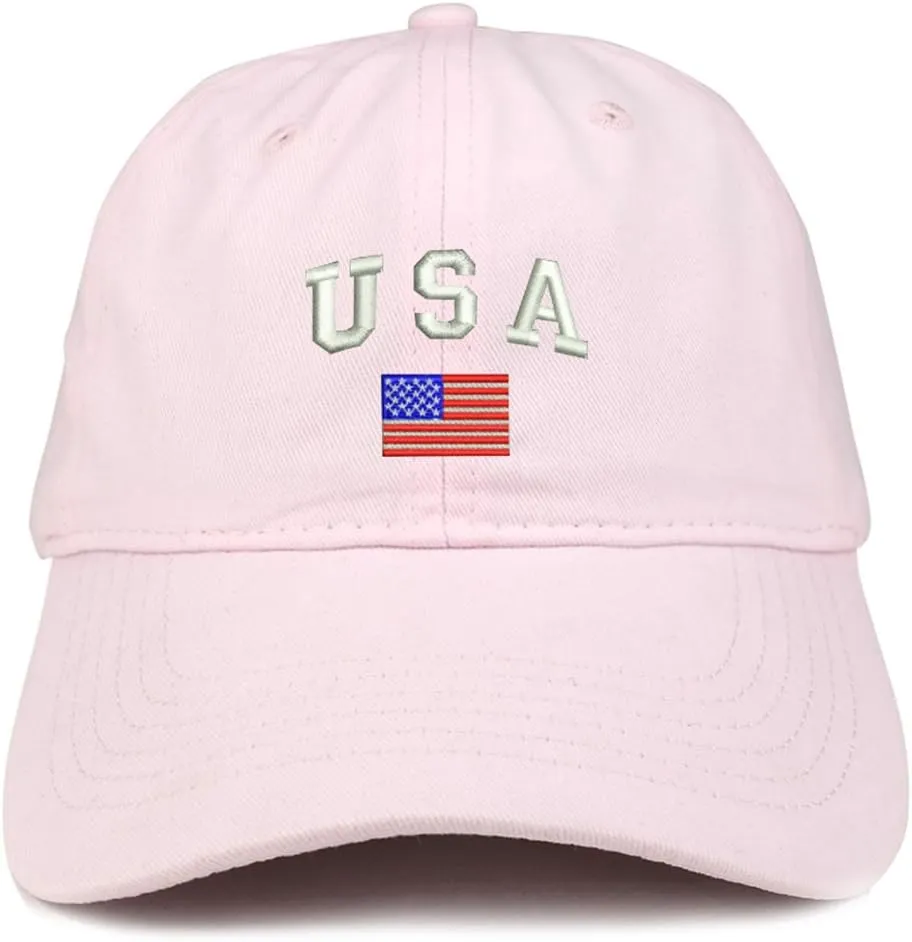 Trendy Apparel Shop American Flag and USA Embroidered Dad Hat Patriotic Cap