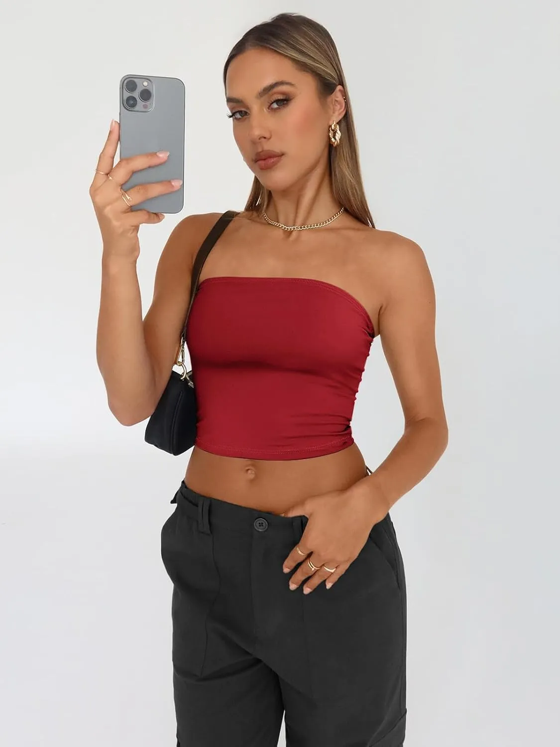 Trendy Queen Womens 3 Pack Tube Tops Crop Going Out Strapless Basic Backless Bandeau Bra Summer Outfits 2025